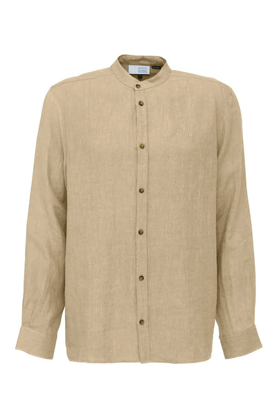 Mazine Altona Linen Shirt lang Arm Hemd - Sandy Olive