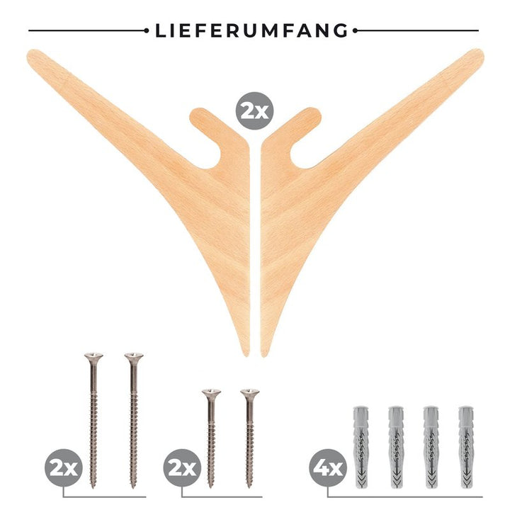 Jucker Hawaii Longboard /  Skateboard / Balanceboard / Snowboard / Wakeboard Wandhalterung Set WOOD