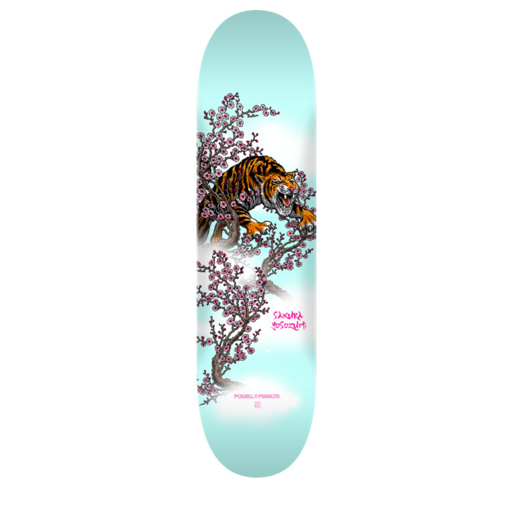 Powell Peralta Yosozumi Tiger Skateboard Deck 8.5 - Blue