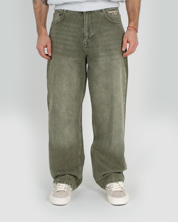 HomeBoy  Monster  x-tra BAGGY Dye Denim - WASHED GREEN