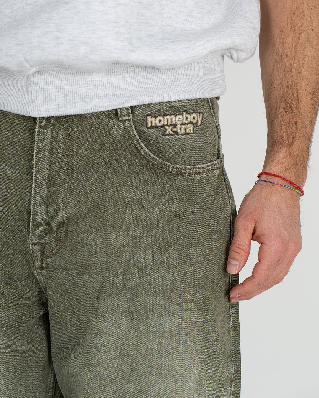 HomeBoy  Monster  x-tra BAGGY Dye Denim - WASHED GREEN