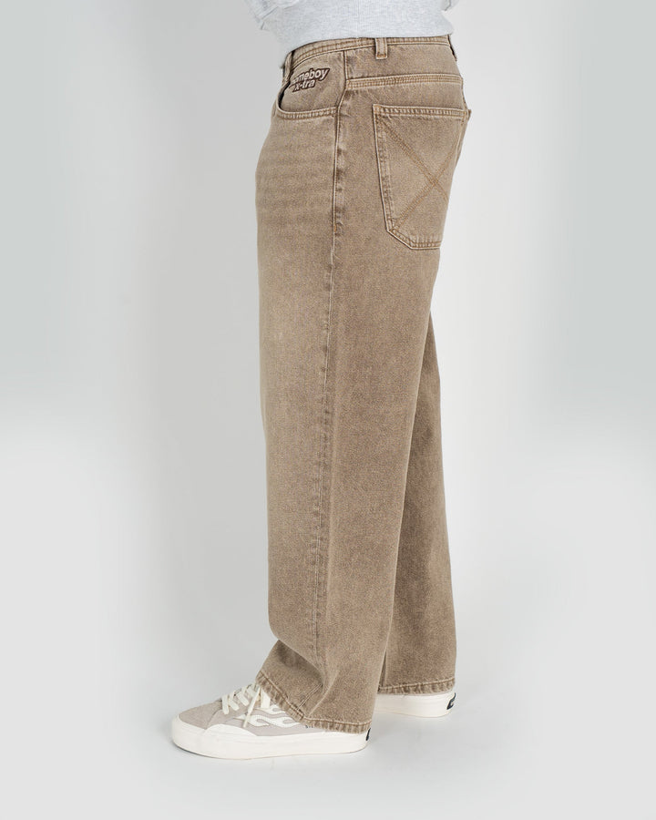 HomeBoy Monster x-tra BAGGY Dye Denim - WASHED BROWN