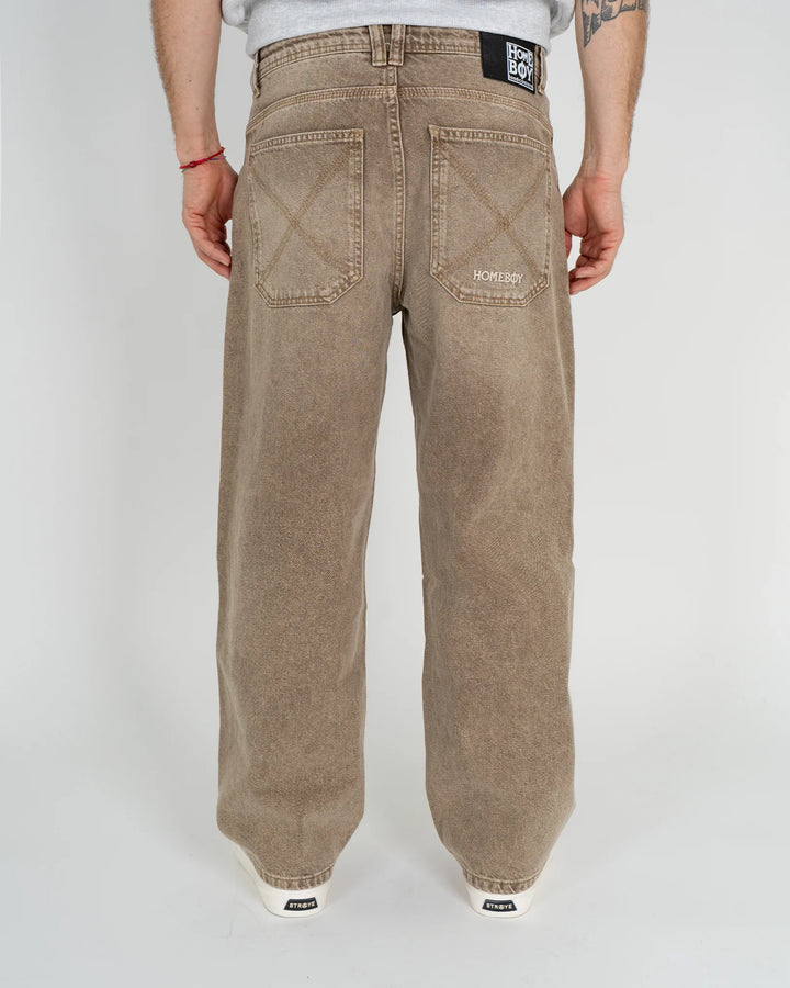 HomeBoy Monster x-tra BAGGY Dye Denim - WASHED BROWN