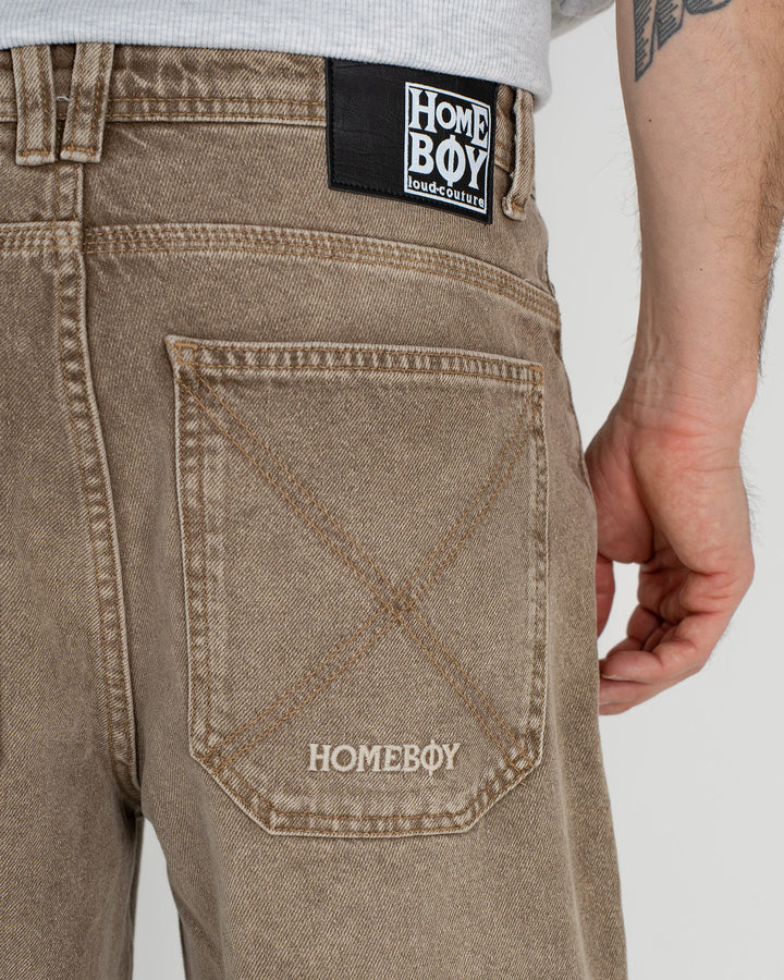 HomeBoy Monster x-tra BAGGY Dye Denim - WASHED BROWN