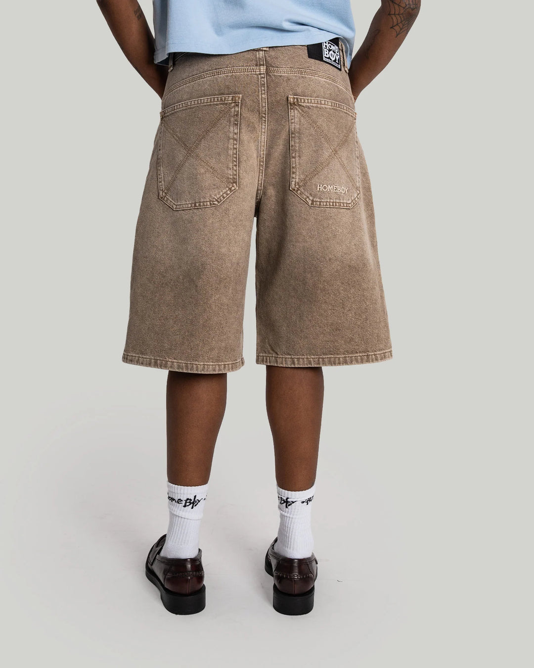 Homeboy  BAGGY Dye Denim SHORTS x-tra  washed Brown
