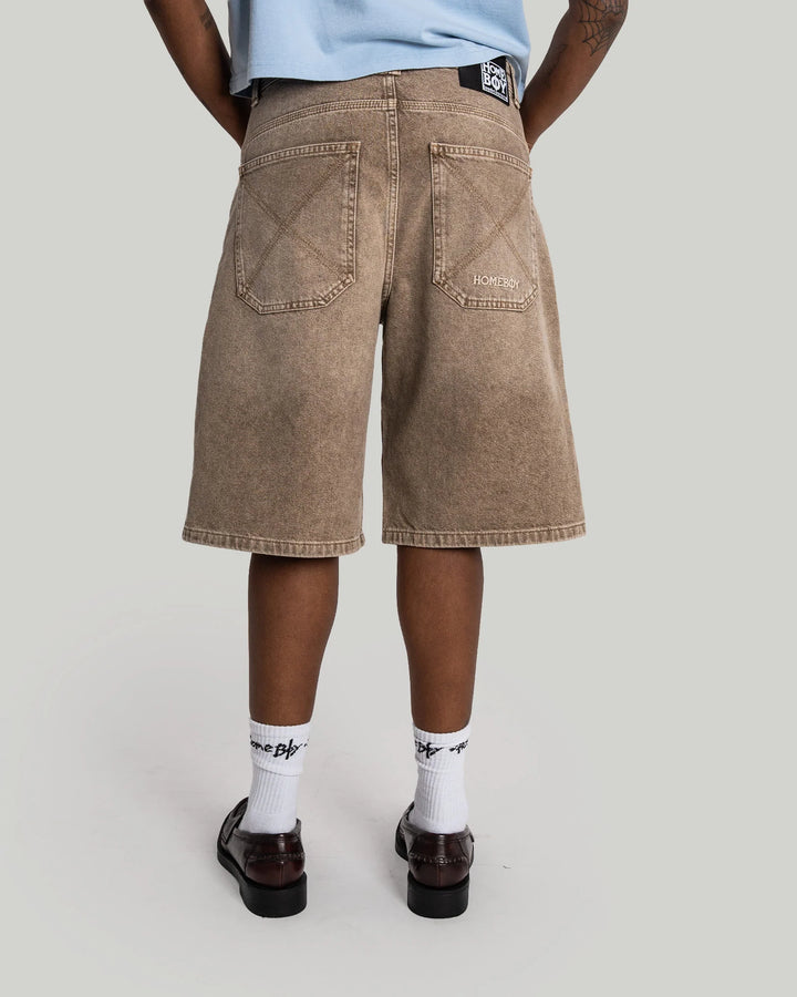 Homeboy  BAGGY Dye Denim SHORTS x-tra  washed Brown