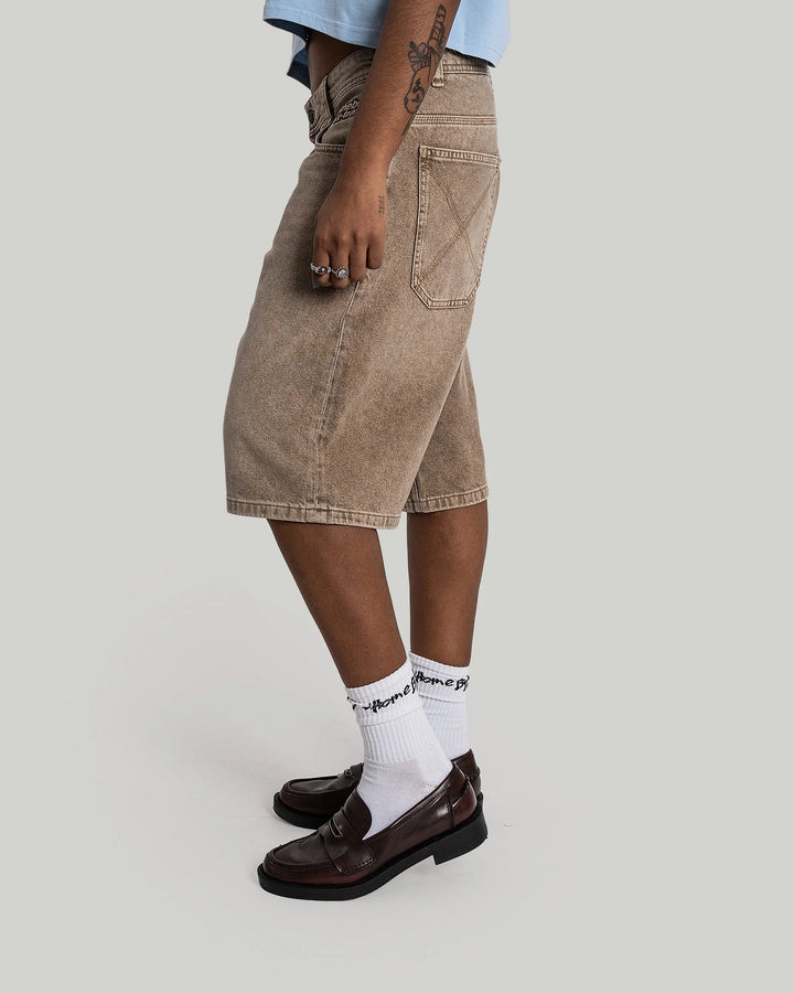 Homeboy  BAGGY Dye Denim SHORTS x-tra  washed Brown