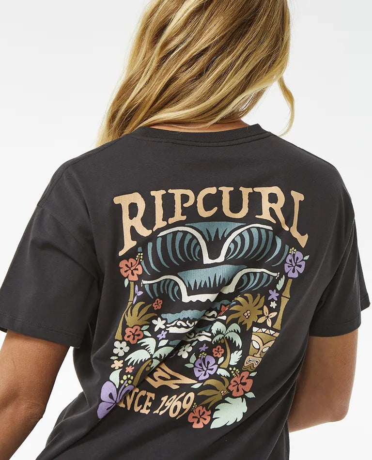 Ripcurl Tiki Tropics Relaxed T-Shirt - Washed Black