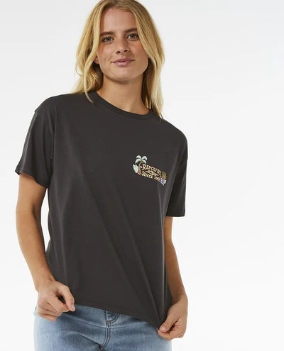 Ripcurl Tiki Tropics Relaxed T-Shirt - Washed Black