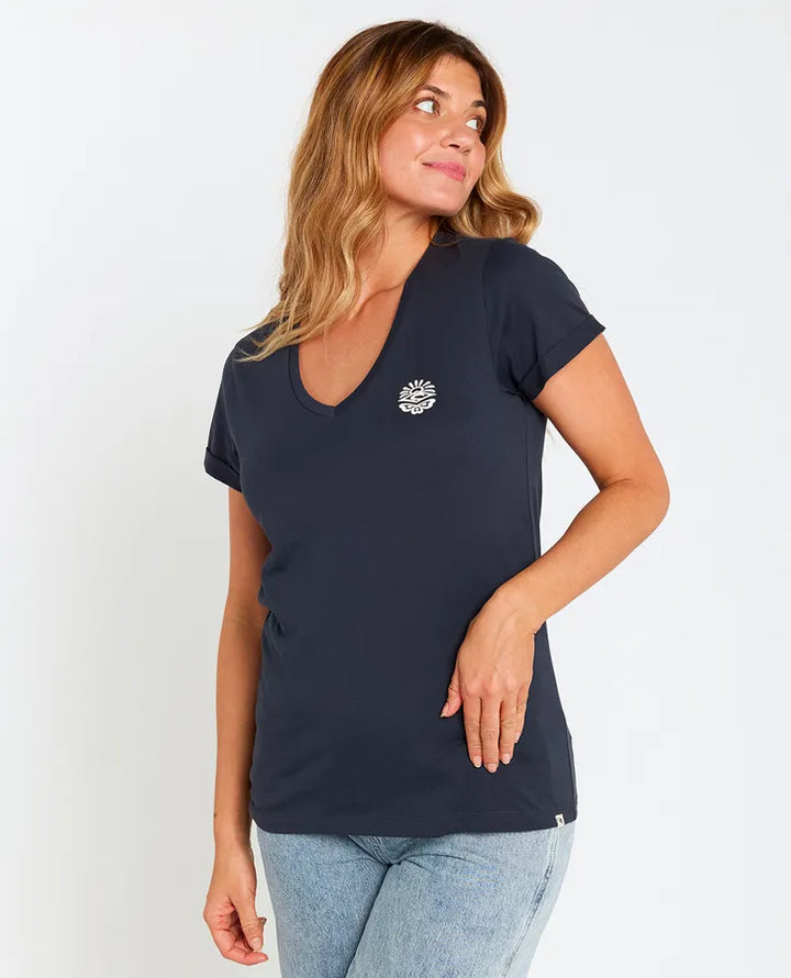 Ripcurl Re-Entry V Neck Woman T-Shirt - Navy