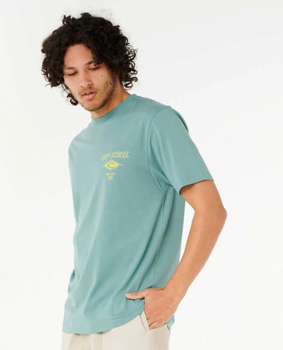 Ripcurl Fade Out Icon T-Shirt - Blue Lagoon