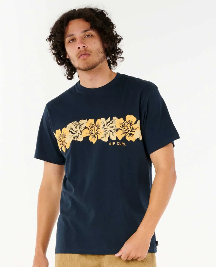 Ripcurl T-Shirt Hibiskus Aots Cody Welsh Dark Navy