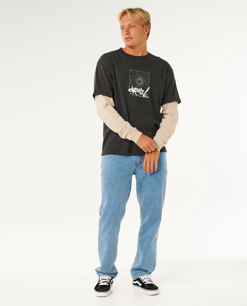 Ripcurl T-Shirt Langarm Inner Visions Smashed - Washed Black