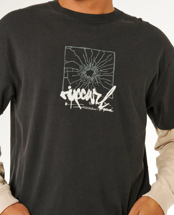 Ripcurl T-Shirt Langarm Inner Visions Smashed - Washed Black