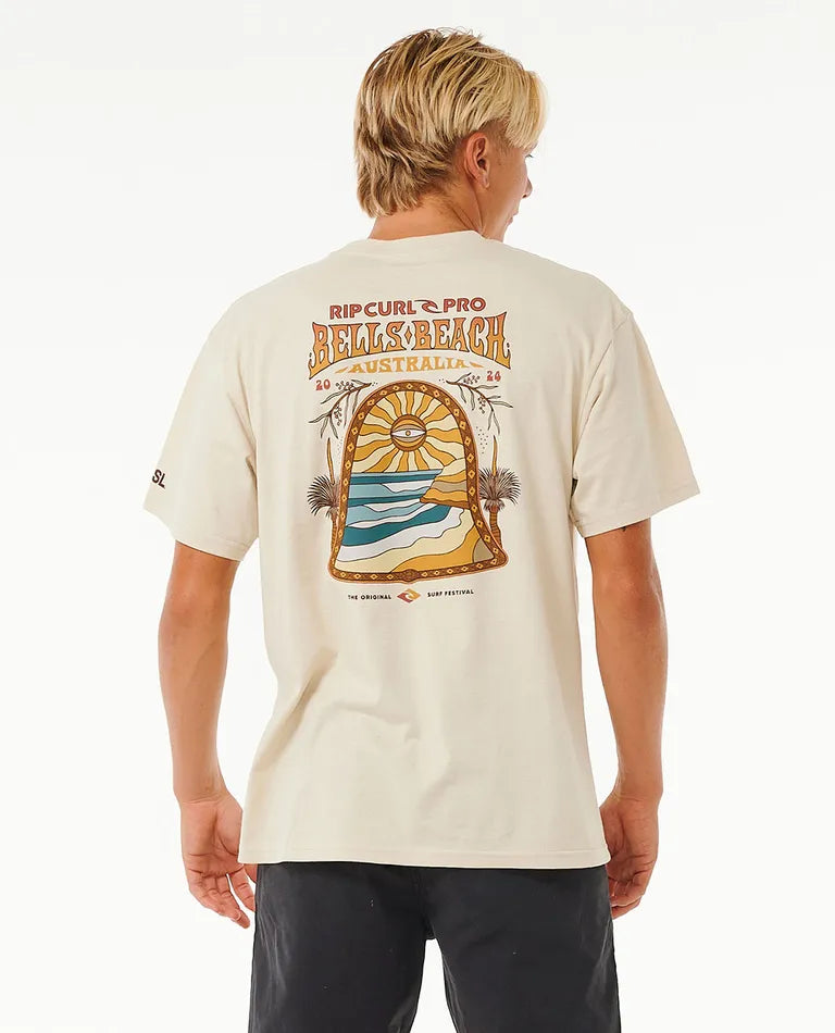 Ripcurl Pro Bells Beach 2024 Oversized Line Up T-Shirt - Vintage White