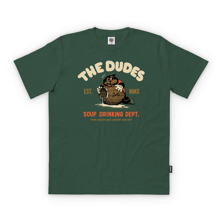 The Dudes Soup Drinking T-shirt - Bottle Green
