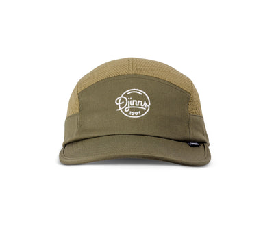 Djinns Summer Knit Soft Flat 5 Panel Cap - Olive