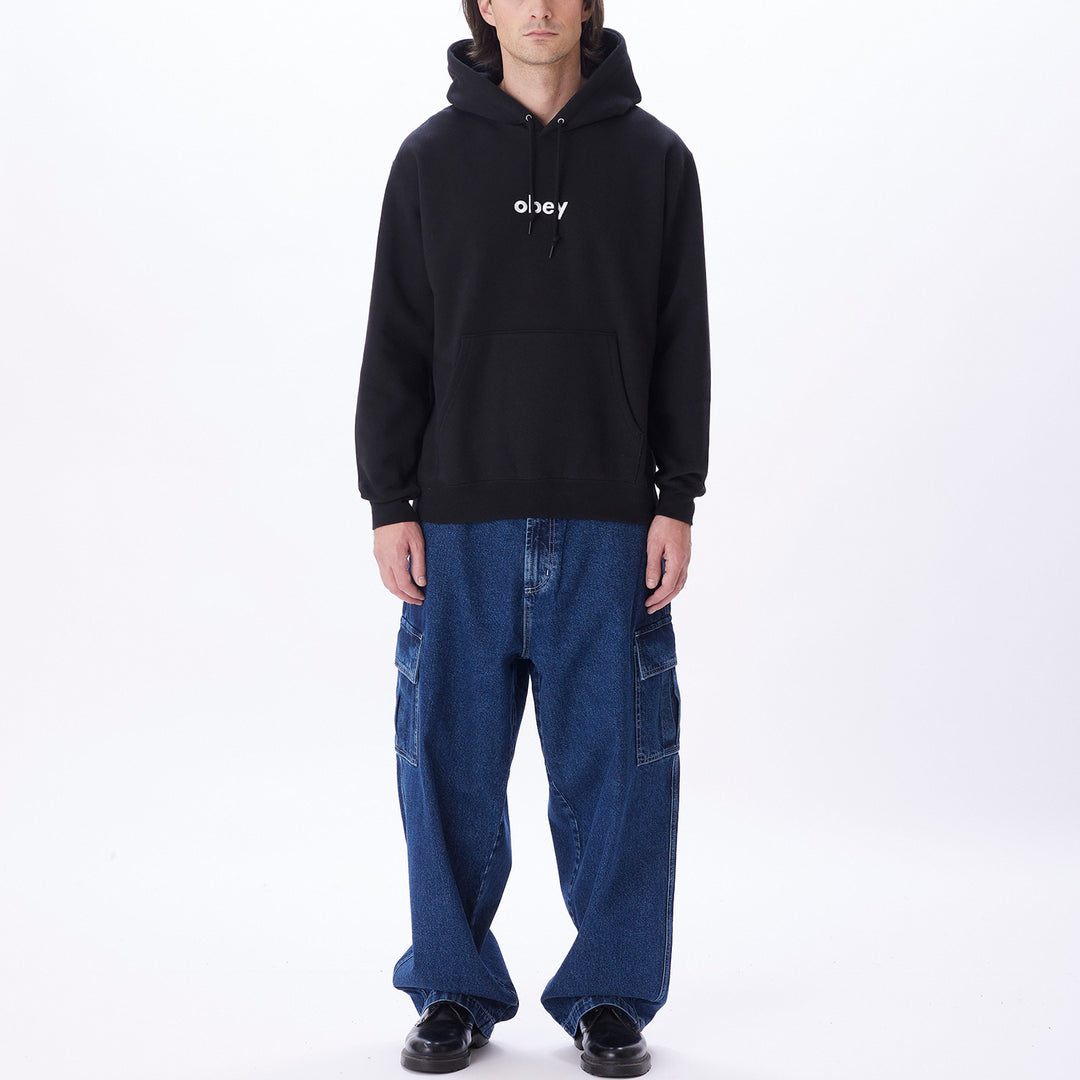 Obey Lowercase HEAVYWEIGHT OVERSIZE HOOD - Black