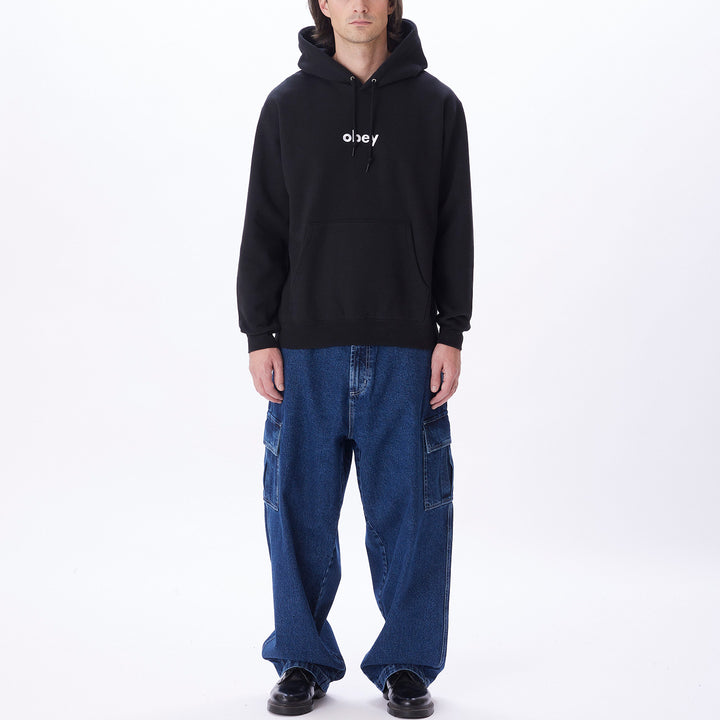 Obey Lowercase HEAVYWEIGHT OVERSIZE HOOD - Black