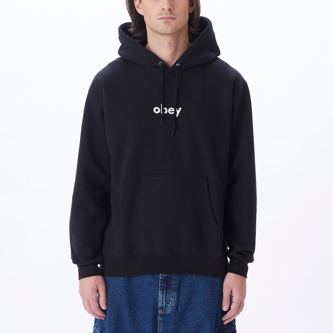 Obey Lowercase HEAVYWEIGHT OVERSIZE HOOD - Black