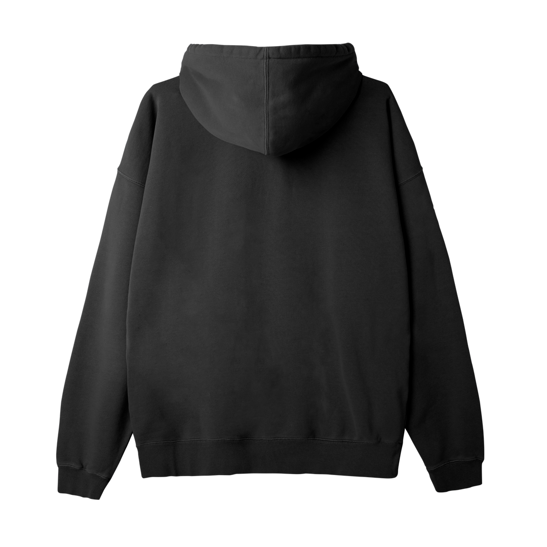 Obey Pigment Collegiate Extra heavyweight OVERSIZE HOOD - Pirate Black