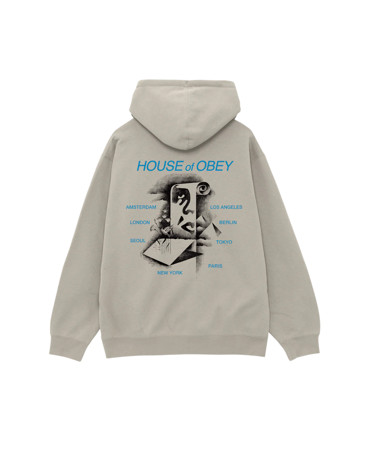Obey PYRAMID SCROLL PULLOVER HOOD Moonstruck