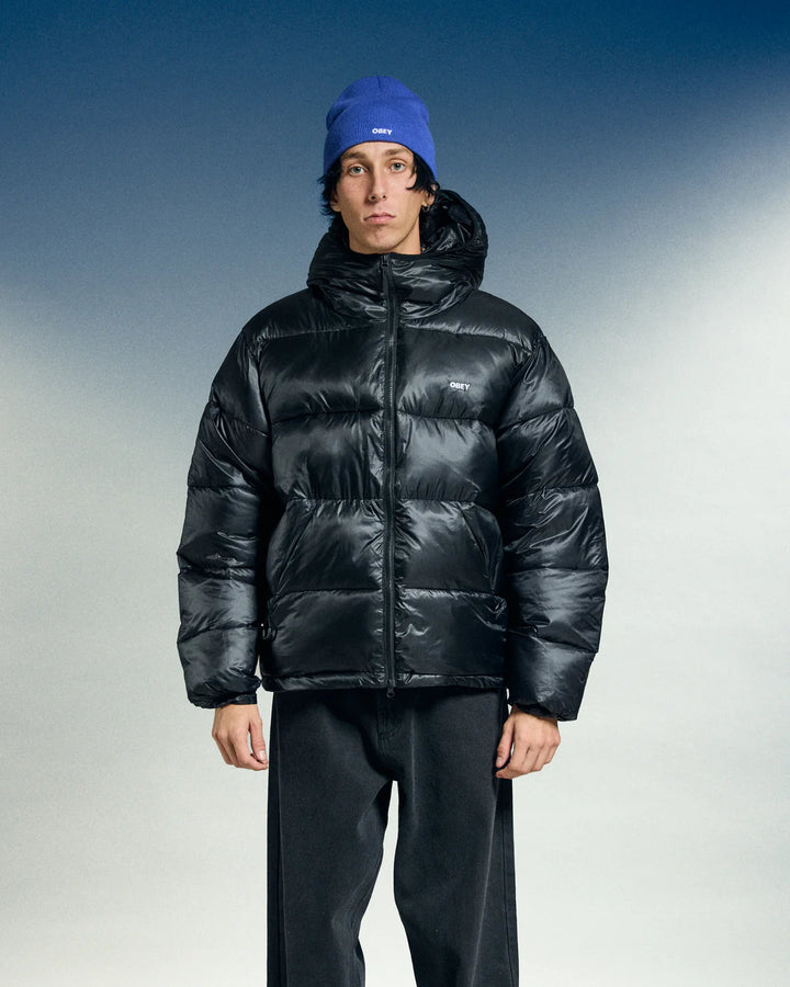 Obey STRATUS PUFFER JACKET - Black