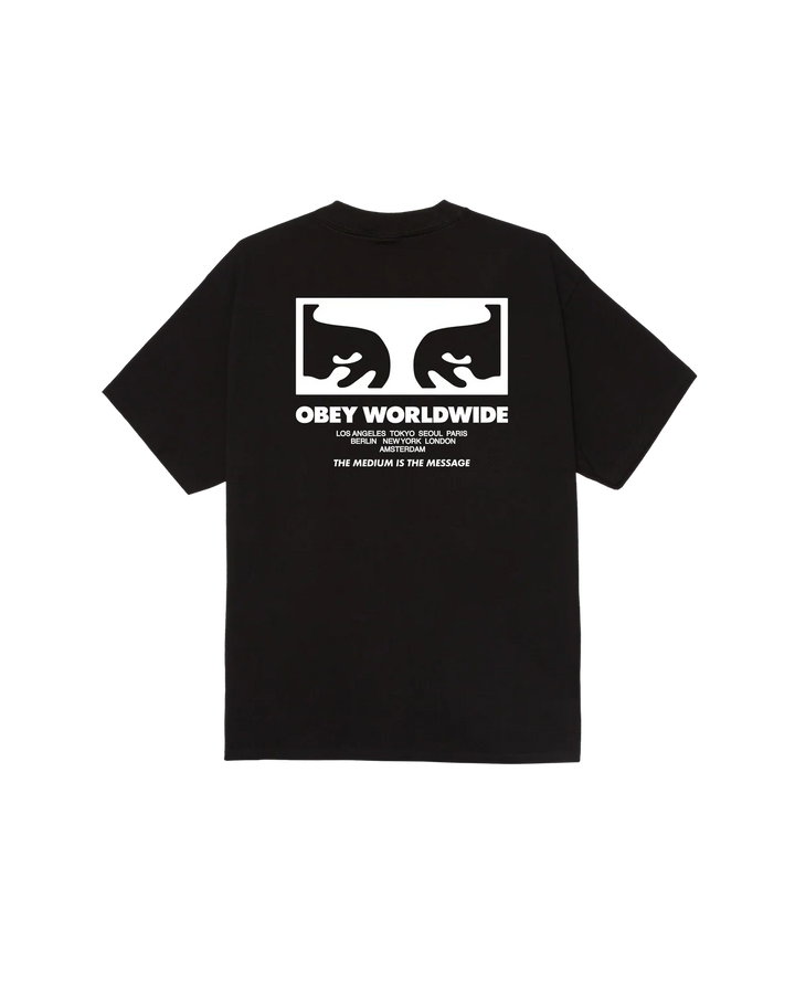 Obey THE MEDIUM IS THE MESSAGE CLASSIC T-SHIRT - Black
