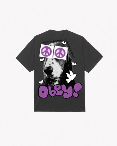 Obey Peace Eyes Heavyweight Oversized T-Shirt - Vintage Black