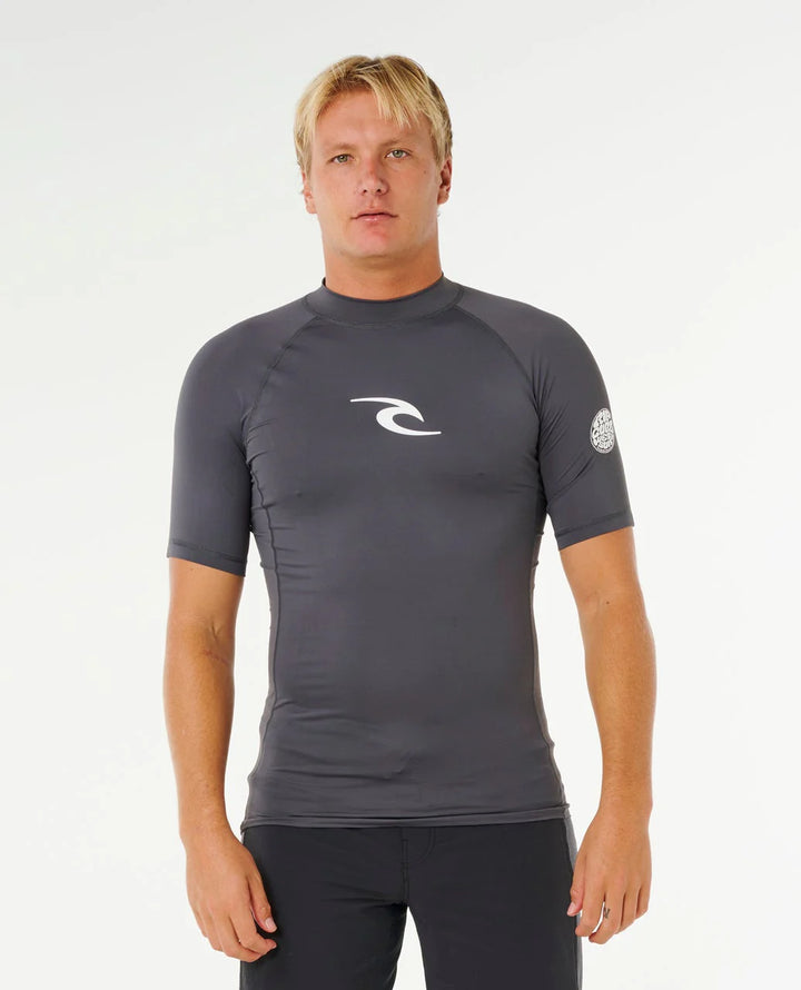 Ripcurl Kurzarm T-Shirt mit 50 UV-Schutz Waves -  Charcoal Grey