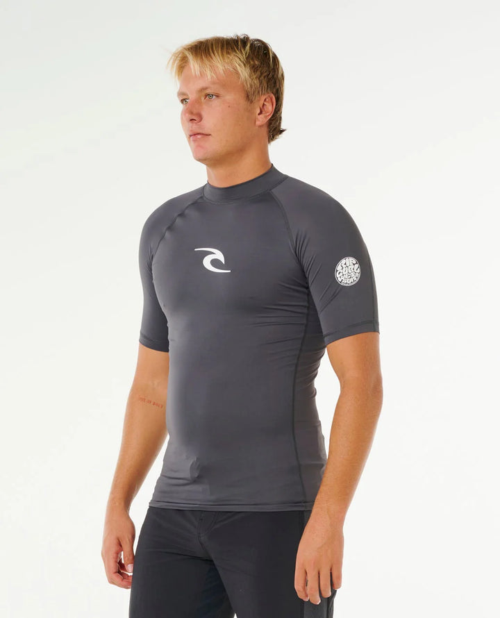 Ripcurl Kurzarm T-Shirt mit 50 UV-Schutz Waves -  Charcoal Grey