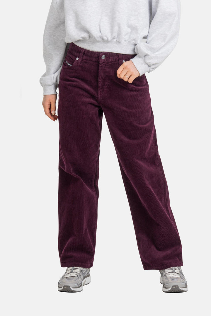 Reell WOMEN CHLOE BAGGY Cord Pants - Burgundy