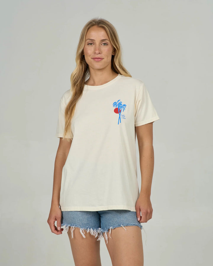 Salty Crew Geo Palm Bf Tee - Cream White
