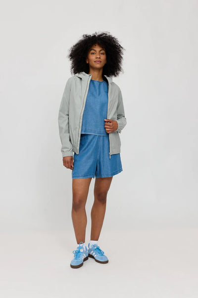 Mazine Basic Blouson Jacket - aqua grey