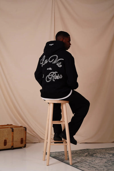 Sixth June La Vie En Rose Embro Hoodie - Black