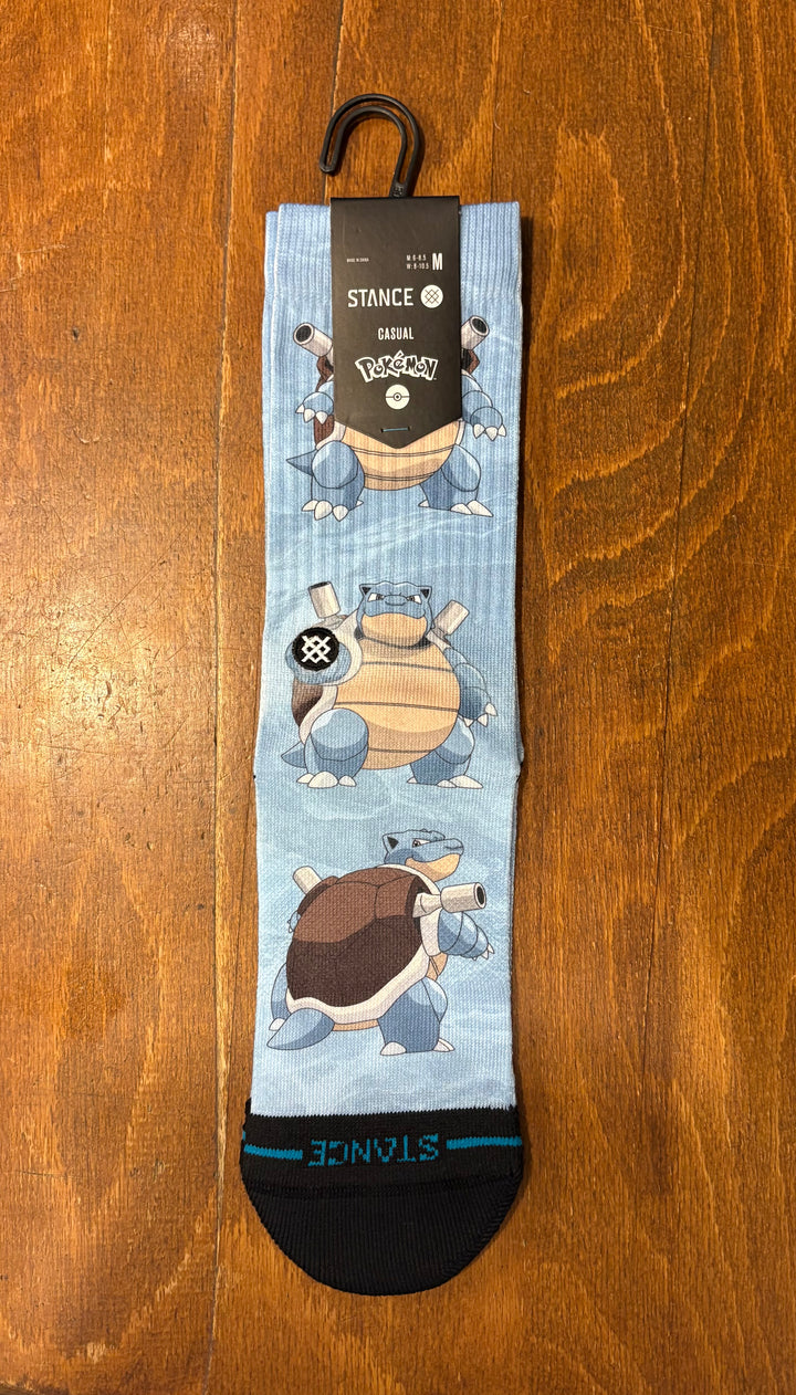 Stance Blastoise AOP Pokémon Crew Socks Stance - Blue