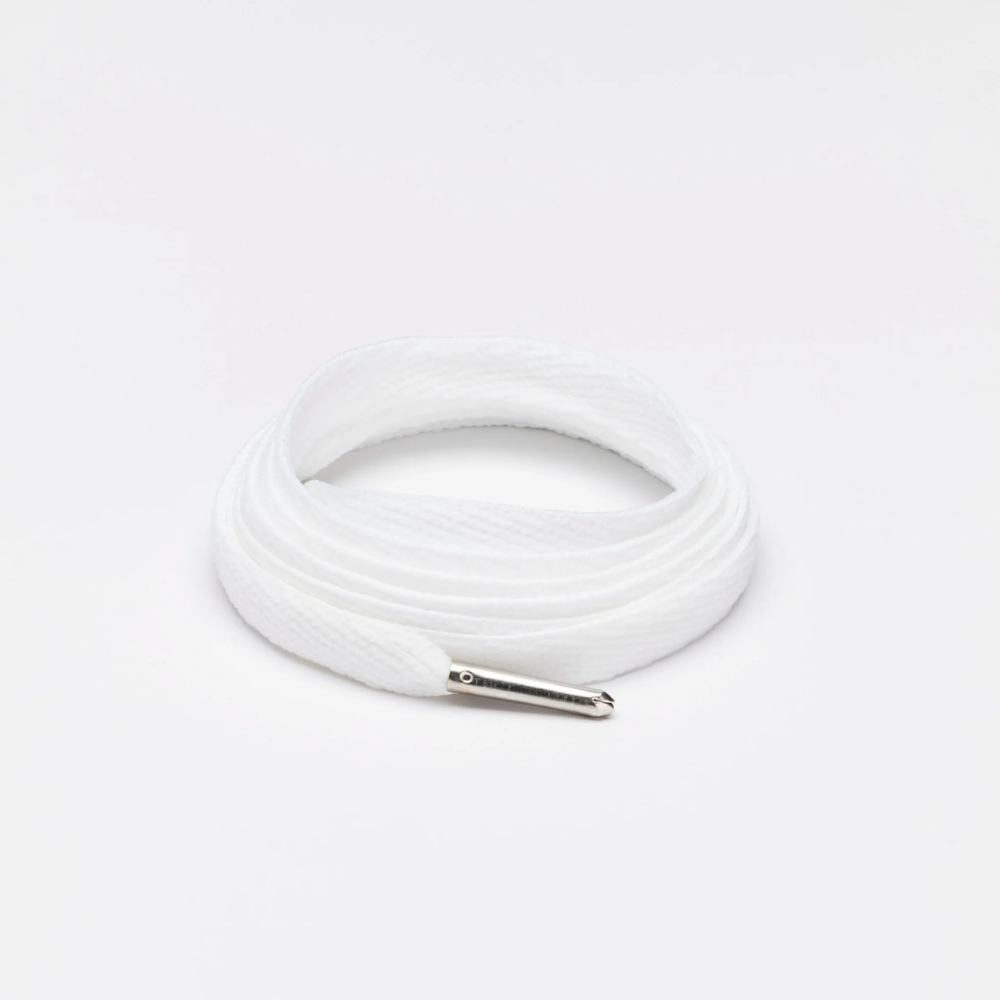 Mr. Lacy Flatties Metal Tip 130cm Laces - White Silver