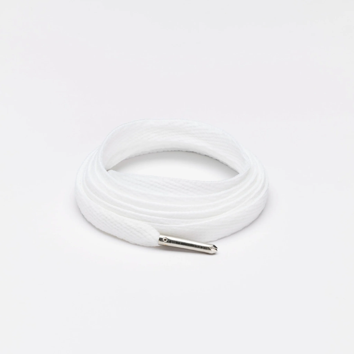 Mr. Lacy Flatties Metal Tip 130cm Laces - White Silver