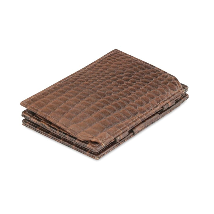 Garzini / Hunterson Essenzial Coin Magic Wallet 7 Cards - Croco Brown
