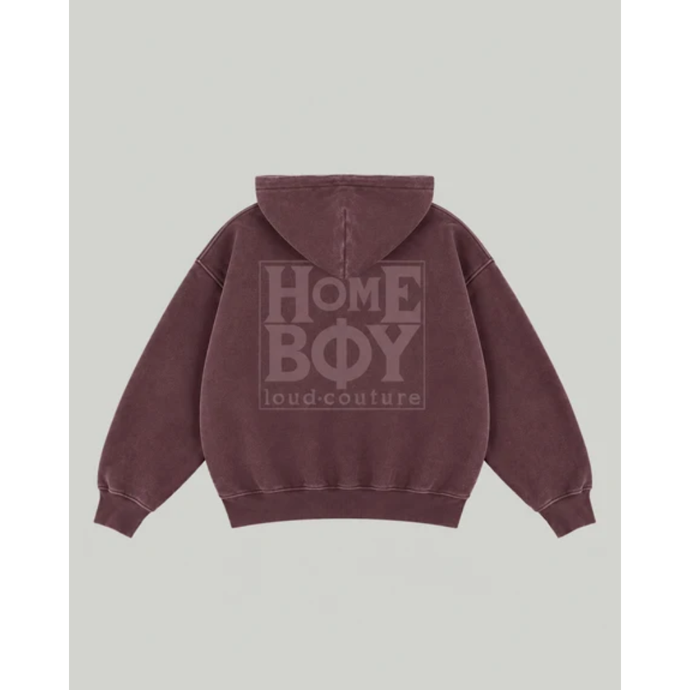 HomeBoy OLD SCHOOL Hoooded Jacket - Maroon Washed