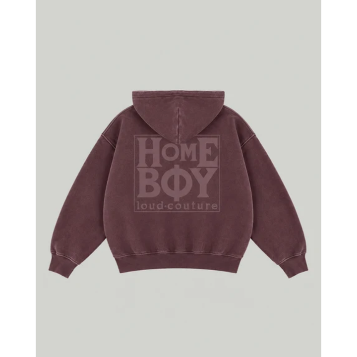 HomeBoy OLD SCHOOL Hoooded Jacket - Maroon Washed