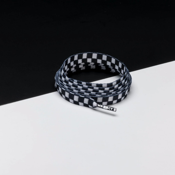 Mr. Lacy Printies 130cm Laces - Chekered Black White