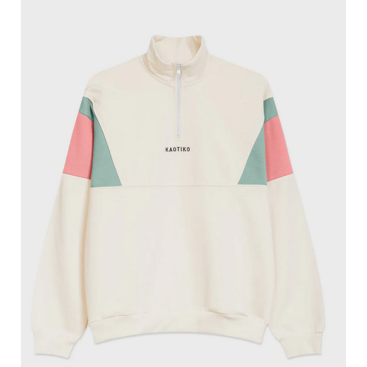 Kaotiko Crew Ivory Arthur Sweatshirt  - Ivory / Palid Blue
