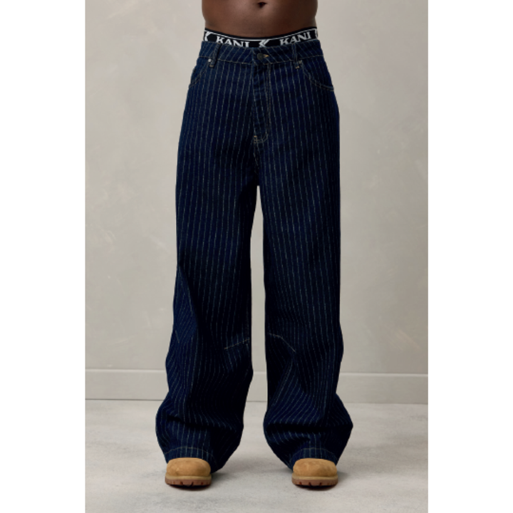 Karl Kani OG Pin Baggy Jeans Pinstripe Relaxed - Indigo Blue