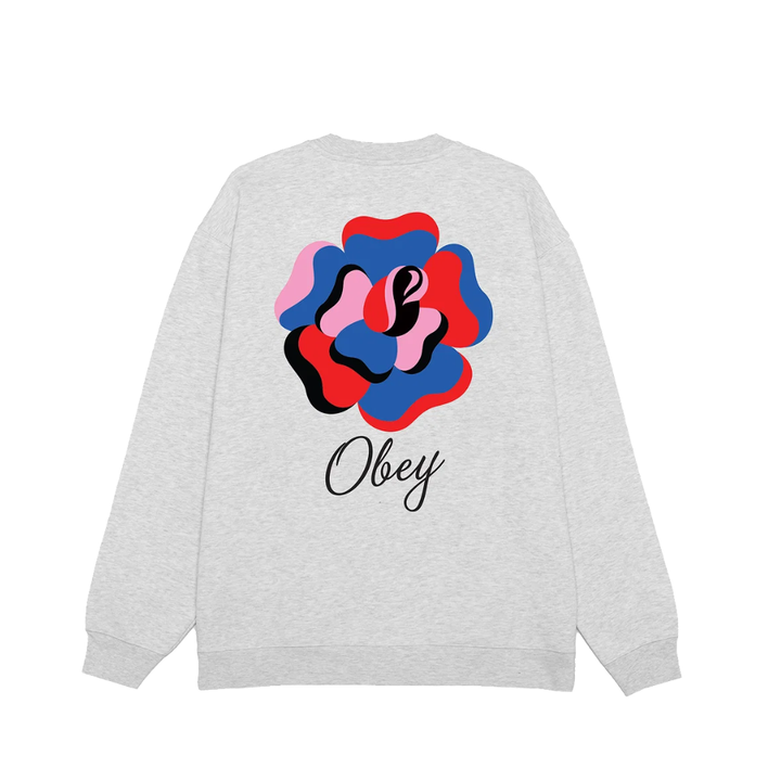 Obey PAPER ROSE CREW Sweatshirt - Heather Grey
