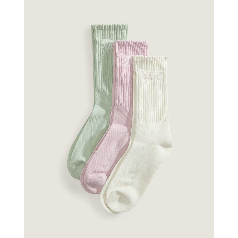 Vans Classic Crew Socks (3 Paar) - Weiß Rose Mint 3 Farben