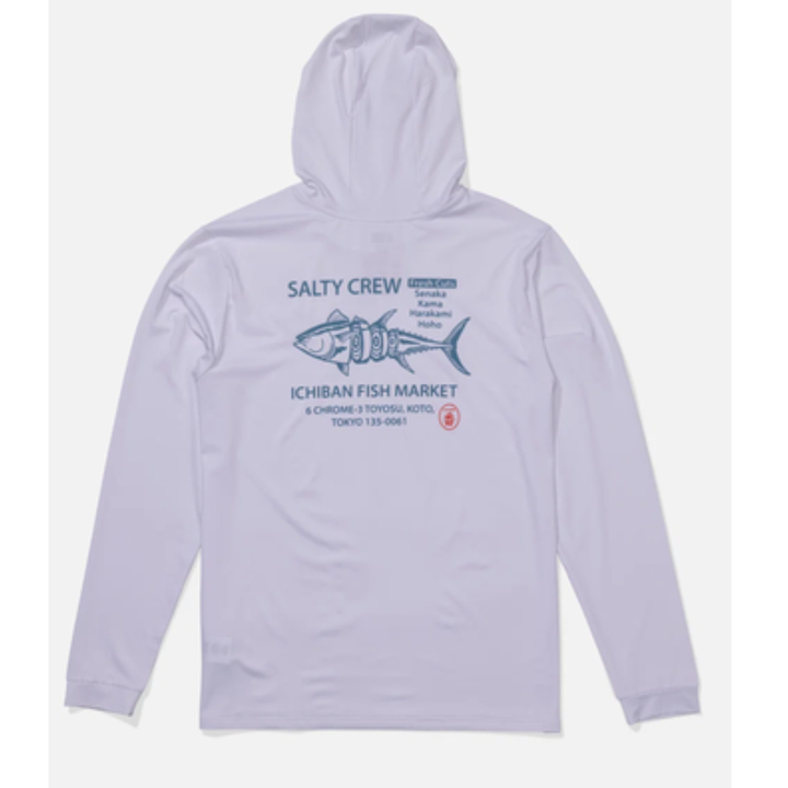 Salty Crew Fish Market Hood Sunshirt Longsleeve - White