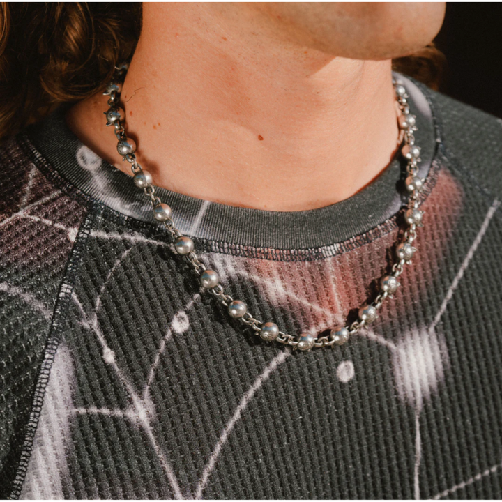 RIPNDIP Lord Nermal Ball and Chain Necklace - Silver