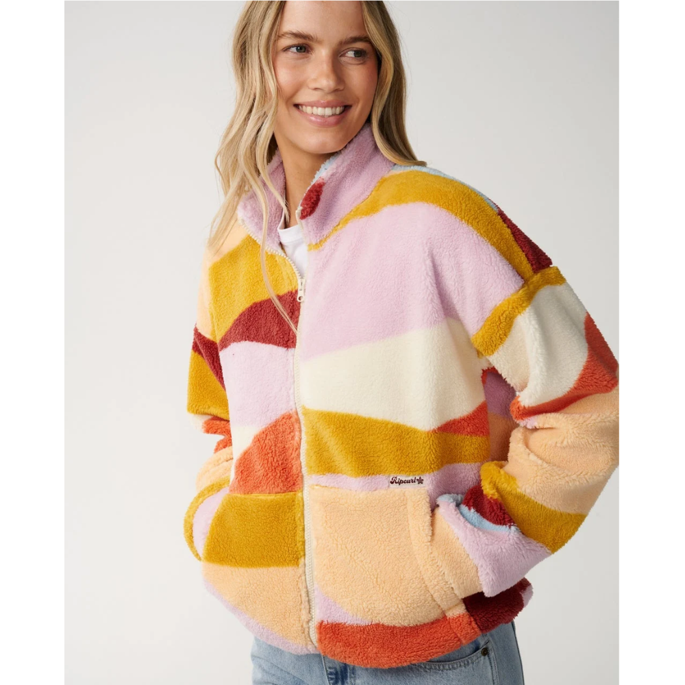 Ripcurl Retro Swell Standard Fleecejacke mit Reißverschluss - Multi