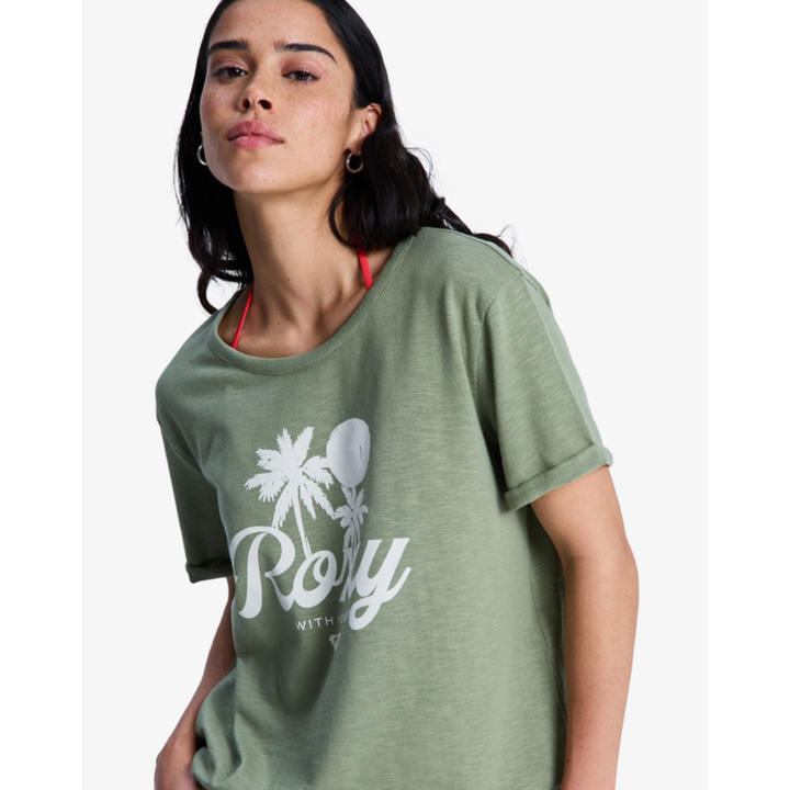 Roxy Oceanwave Slub T-Shirt - GLD0 Grün
